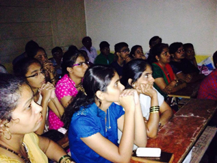 Students attending a classroom lesson