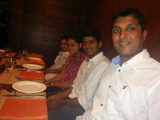 Elite Classes students and teachers sharing a meal